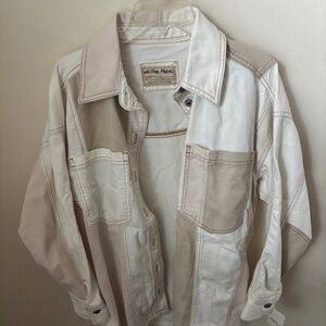 NWT We the Free People Ivory Mountain Roads Shirt XS oversized